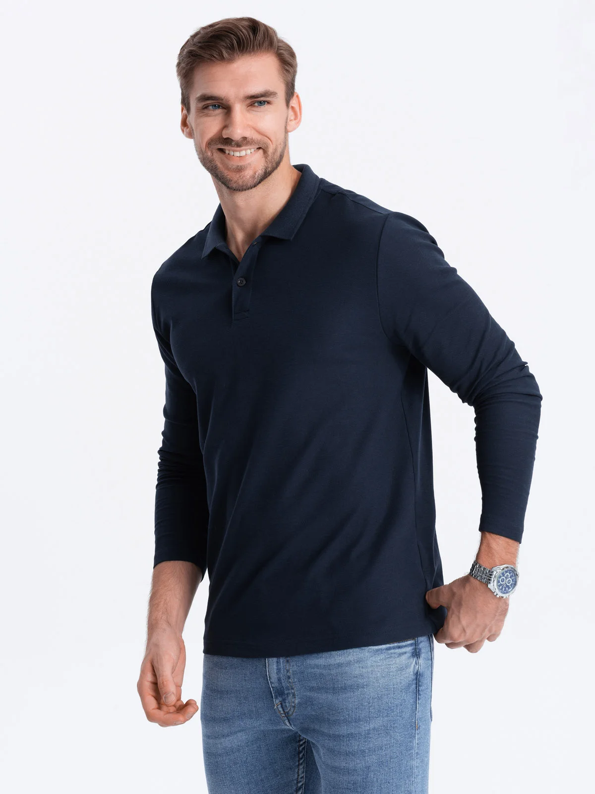 Ombre Poloshirt heren longsleeve - maelo