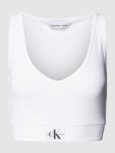 Calvin Klein Jeans Korte top met bandjes en labeldetail