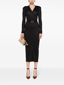 TOM FORD metallic-threading knitted maxi dress - Zwart