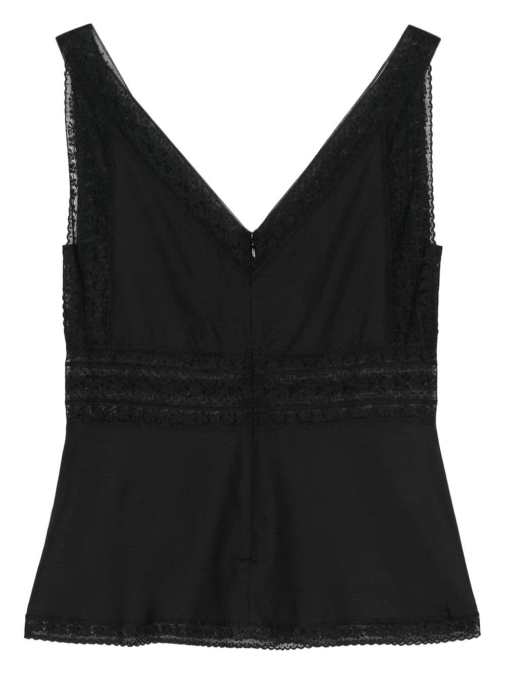 P.A.R.O.S.H. lace-detail sleeveless blouse - Zwart