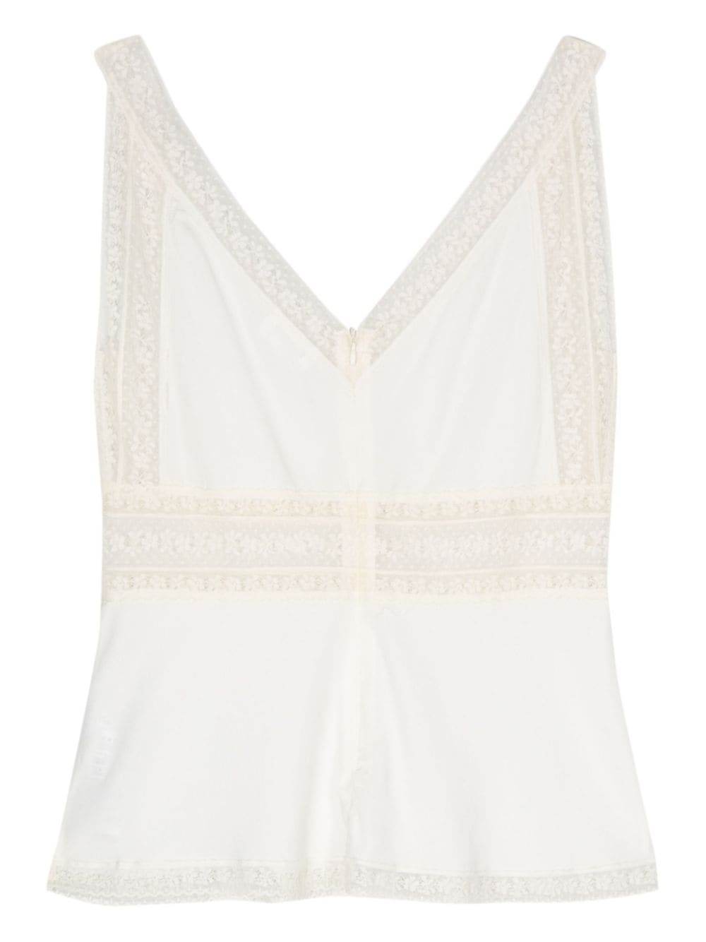 P.A.R.O.S.H. lace-detail sleeveless blouse - Beige
