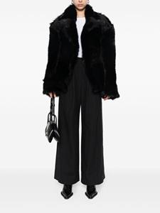 The Mannei side vented wide-leg trousers - Zwart