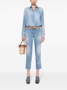 Ermanno Scervino Blouse met denim-print - Blauw