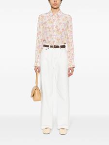 PS Paul Smith painterly-print georgette shirt - Beige