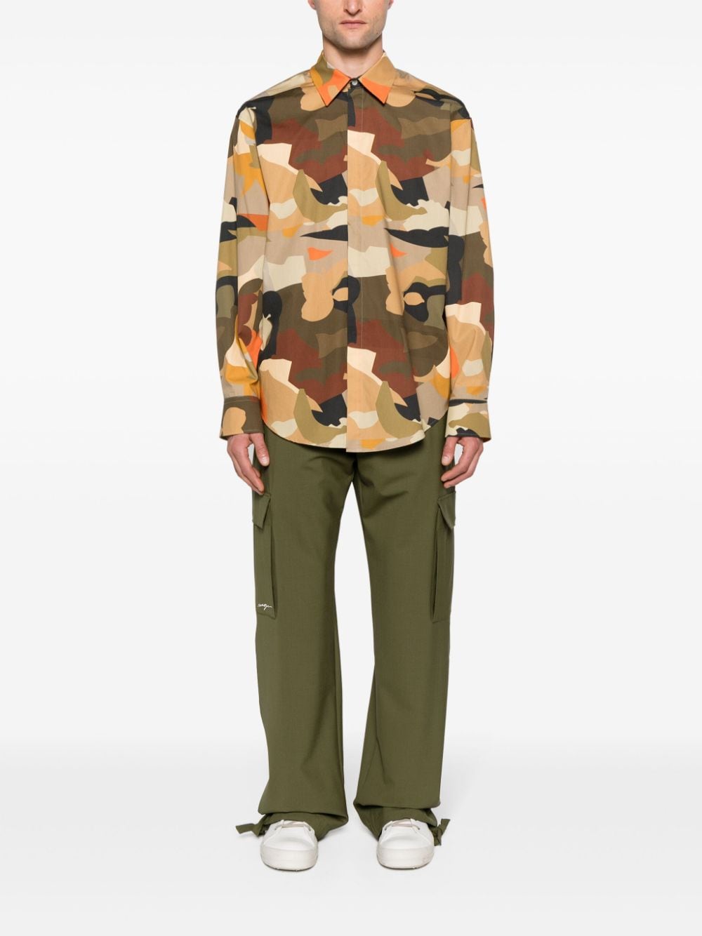 MSGM Overhemd met camouflageprint - Bruin