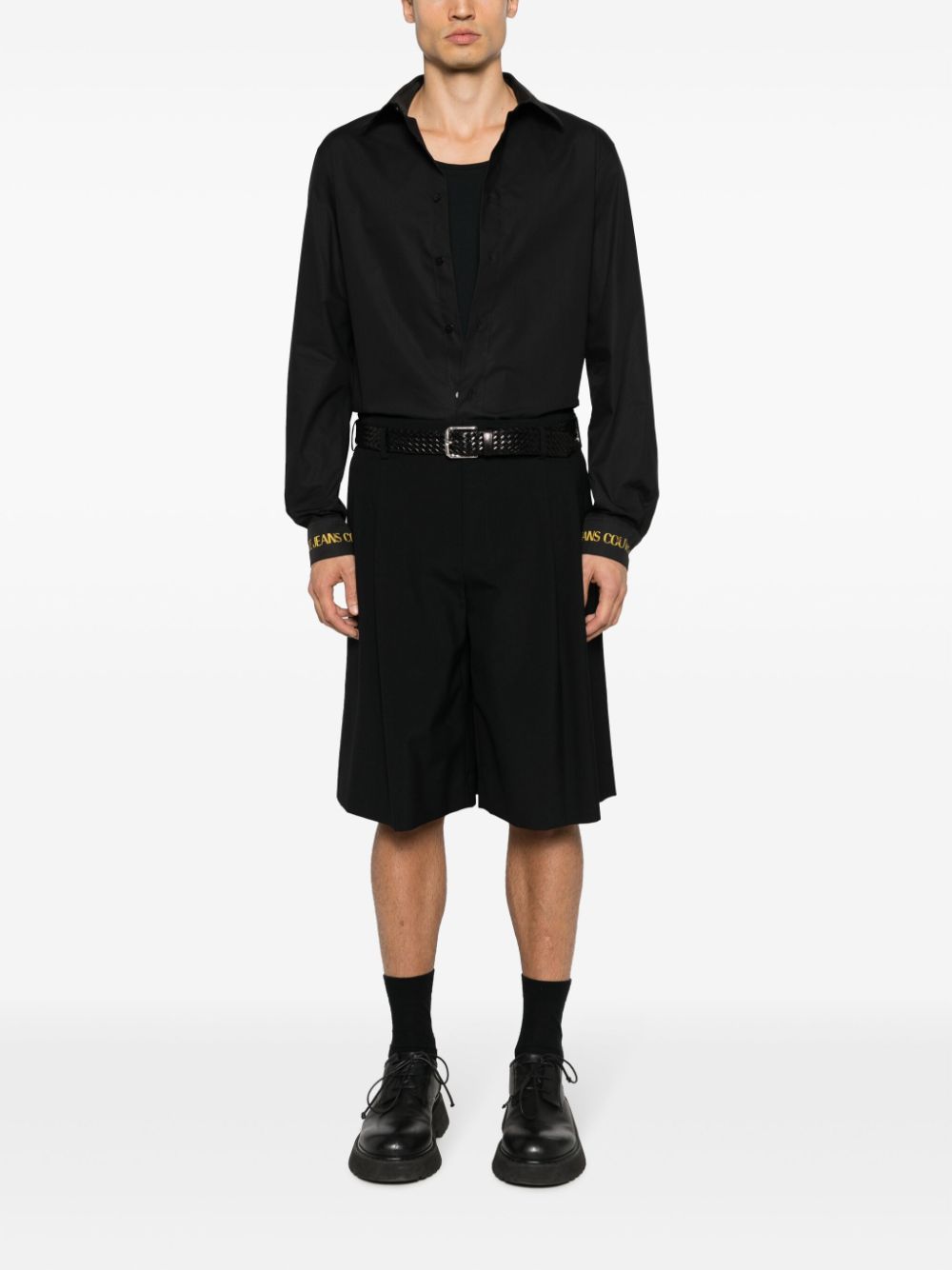 Versace Jeans Couture Overhemd met geborduurd logo - Zwart