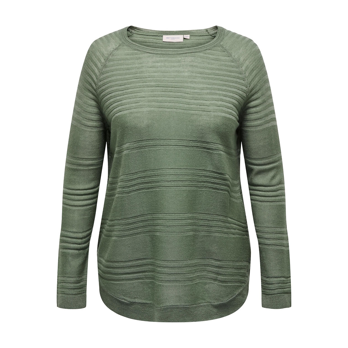 ONLY CARMAKOMA Rundhalspullover "CARNEWAIRPLAIN LS PULLOVER KNT"