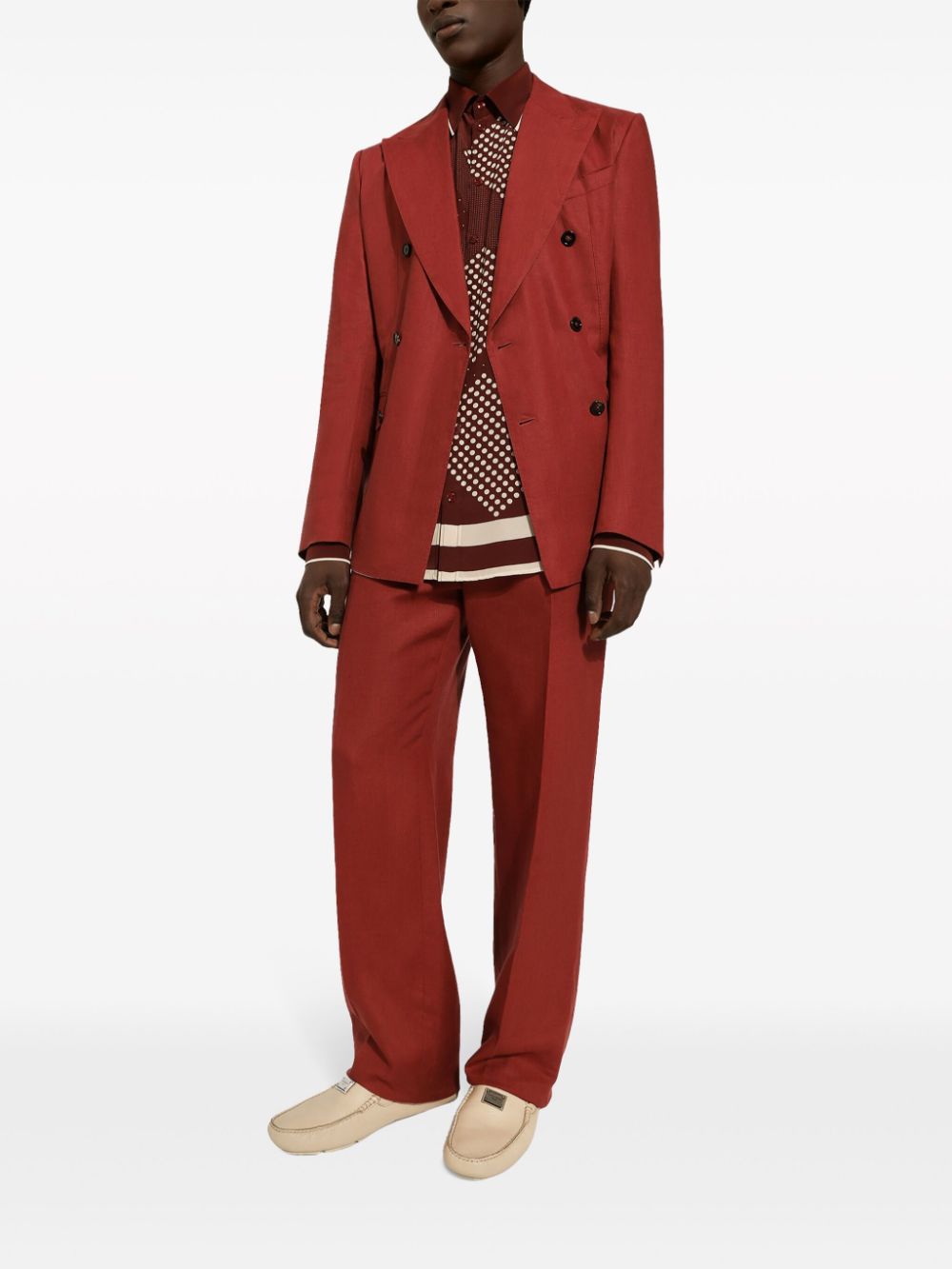 Dolce & Gabbana Zijden overhemd met stippen - Rood