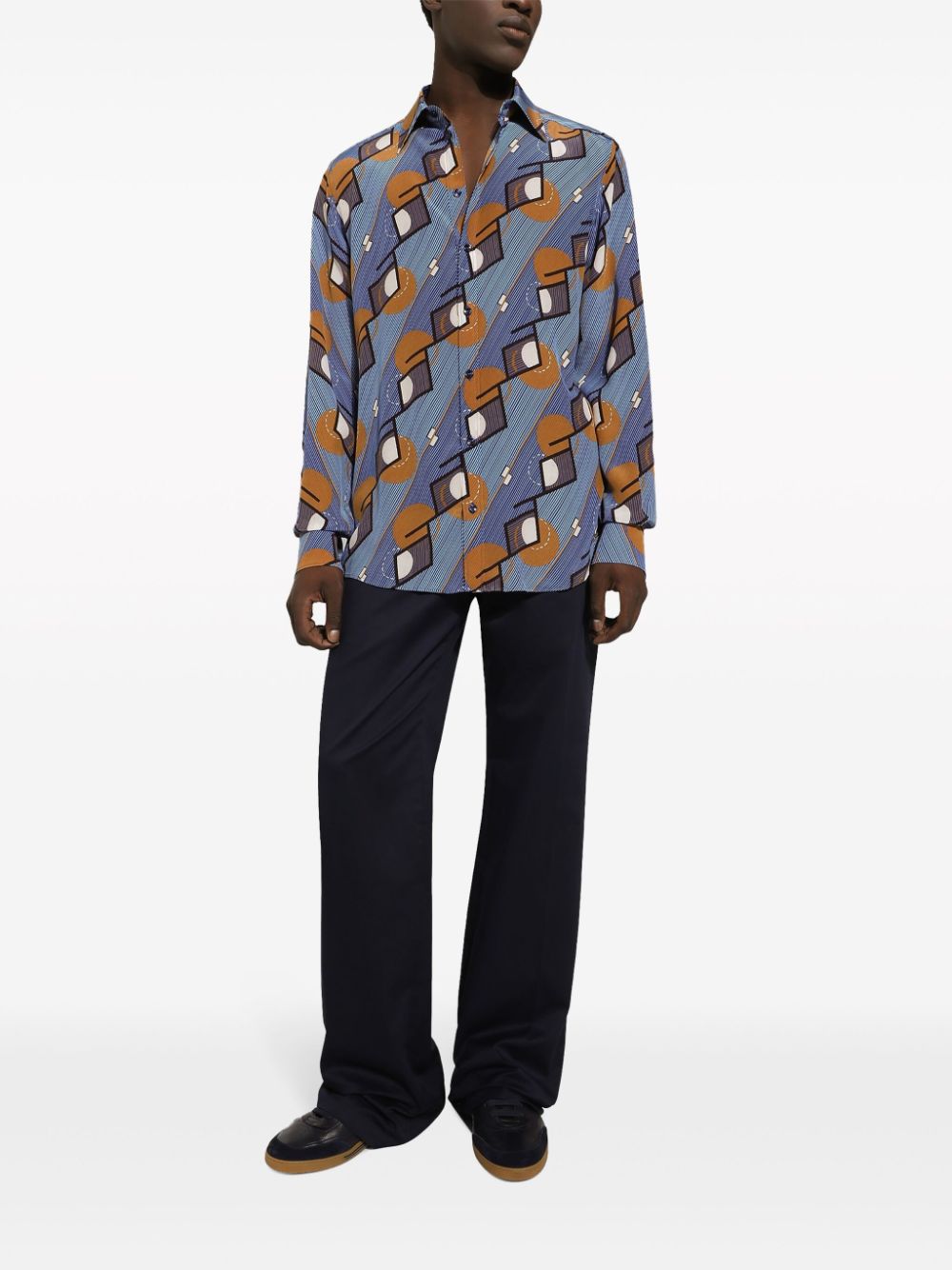 Dolce & Gabbana Overhemd met geometrische print - Blauw