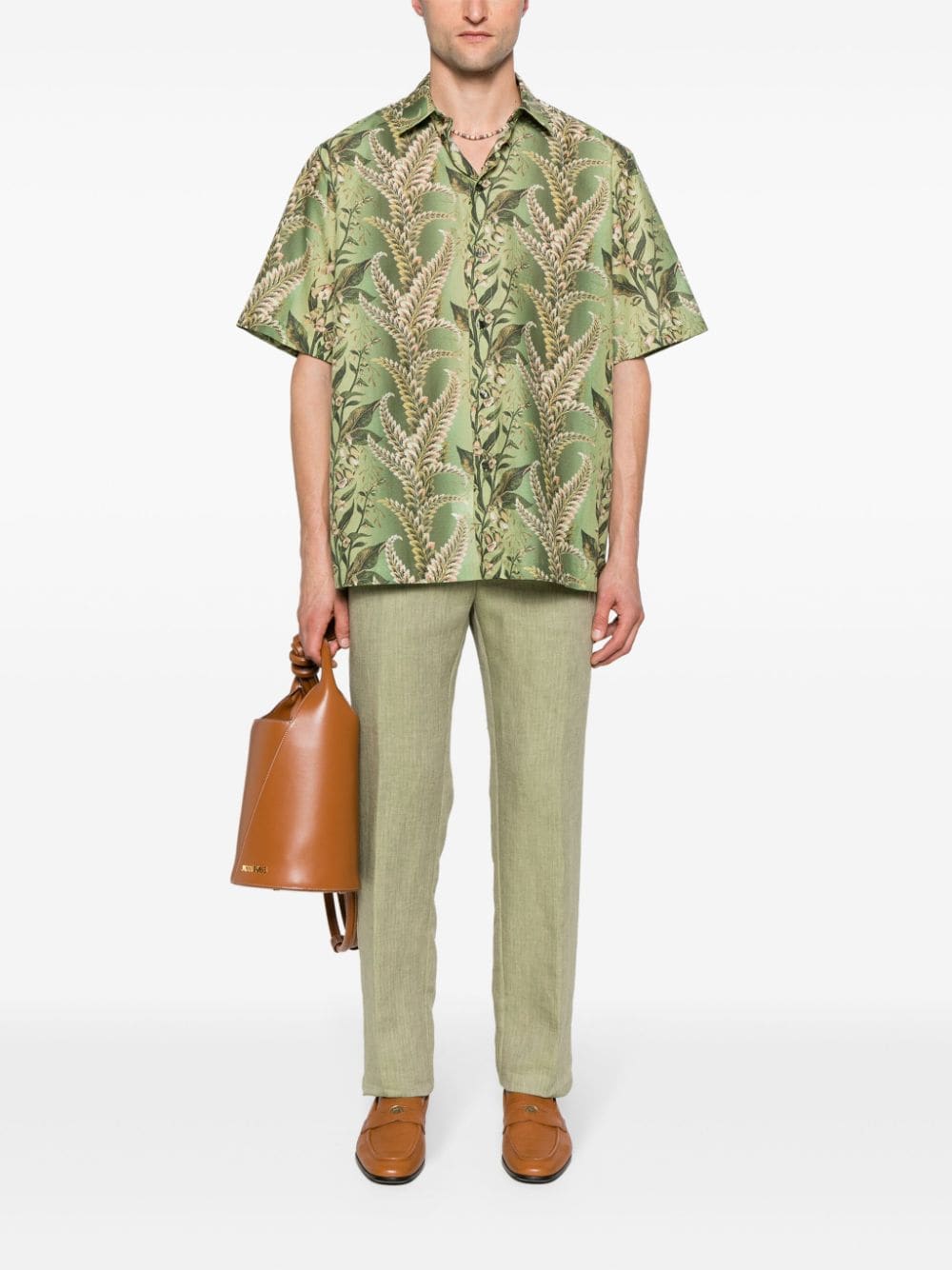 ETRO floral-print cotton shirt - Groen