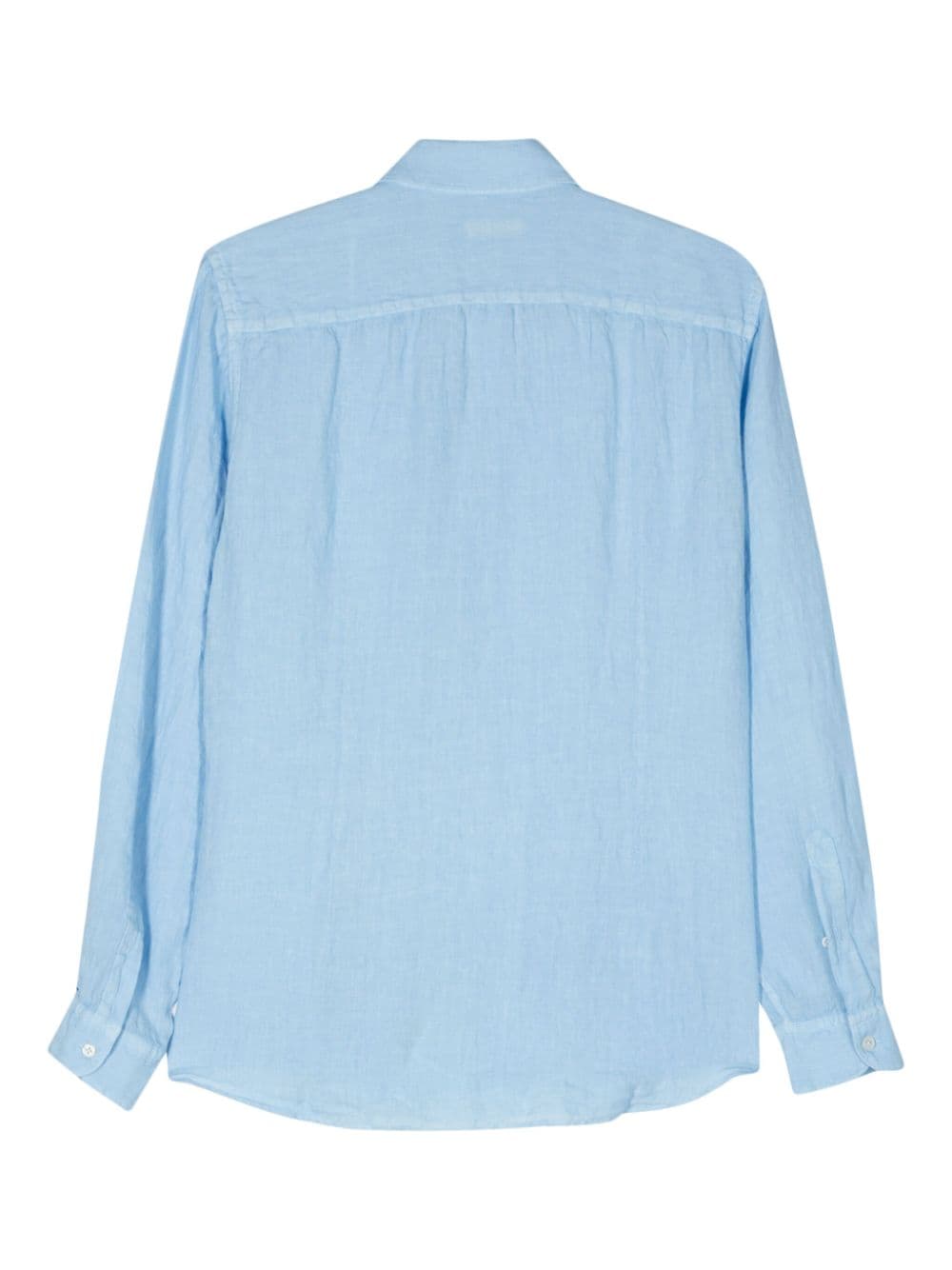 Fay cutaway collar linen shirt - Blauw