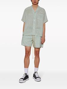 RHUDE Zijden overhemd met geometrische print - Beige