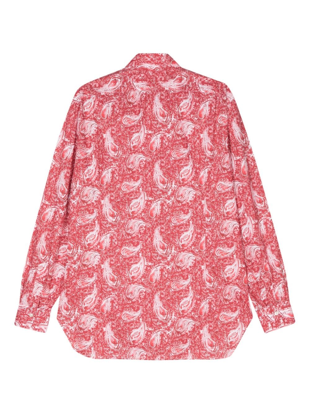 Kiton paisley poplin shirt - Rood