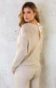 The Musthaves Back Bow Detail Sweater Beige
