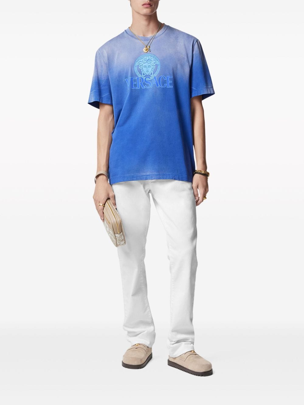 Versace T-shirt met kleurverloop - Blauw