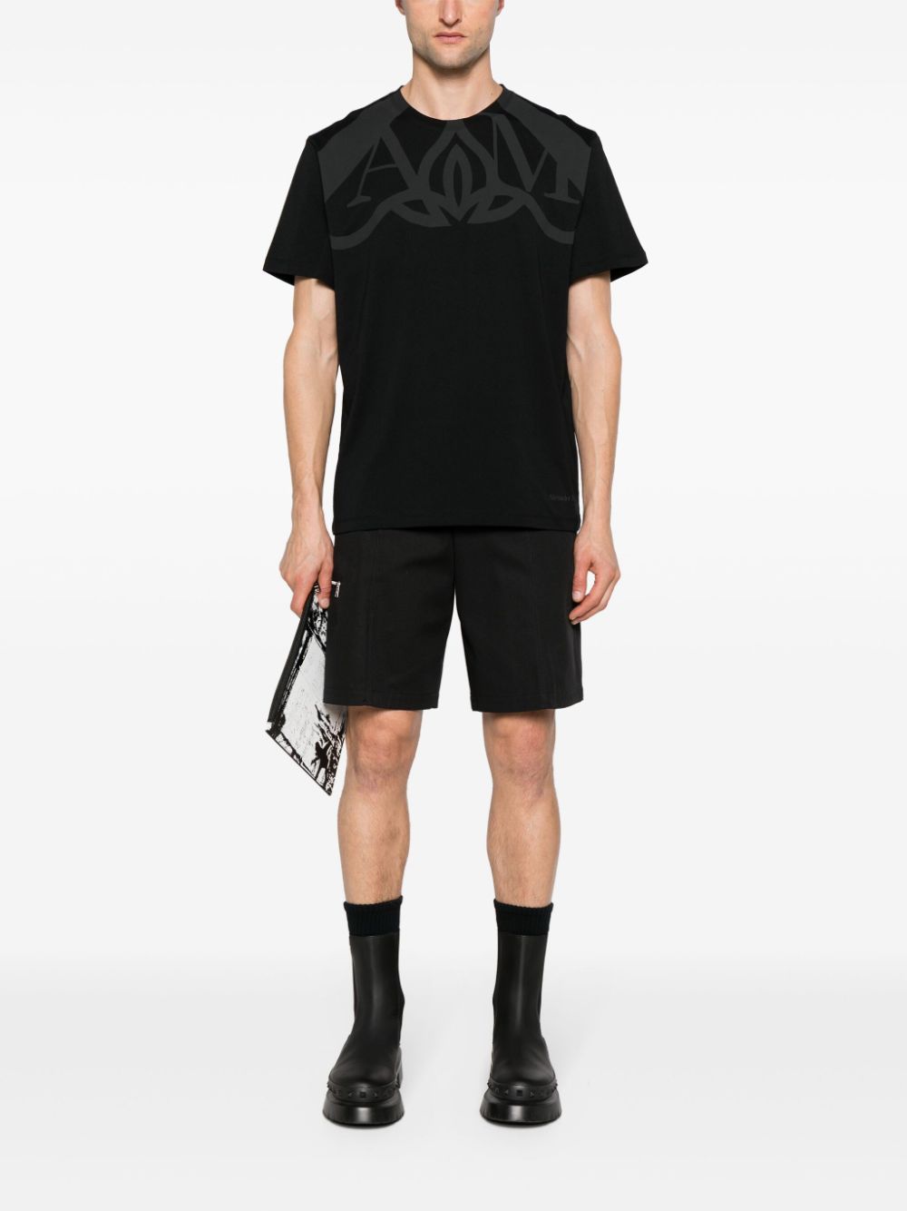 Alexander McQueen T-shirt met logo - Zwart