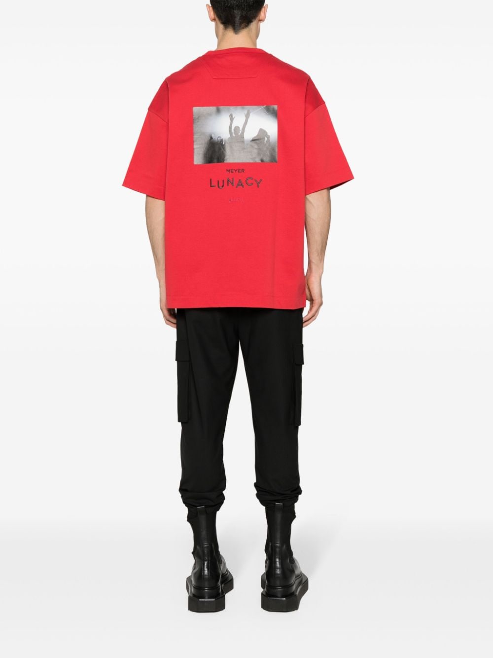 Juun.J Katoenen T-shirt met fotoprint - Rood