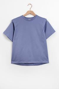 Sissy-Boy Blauw T-shirt Met Schouderdetails