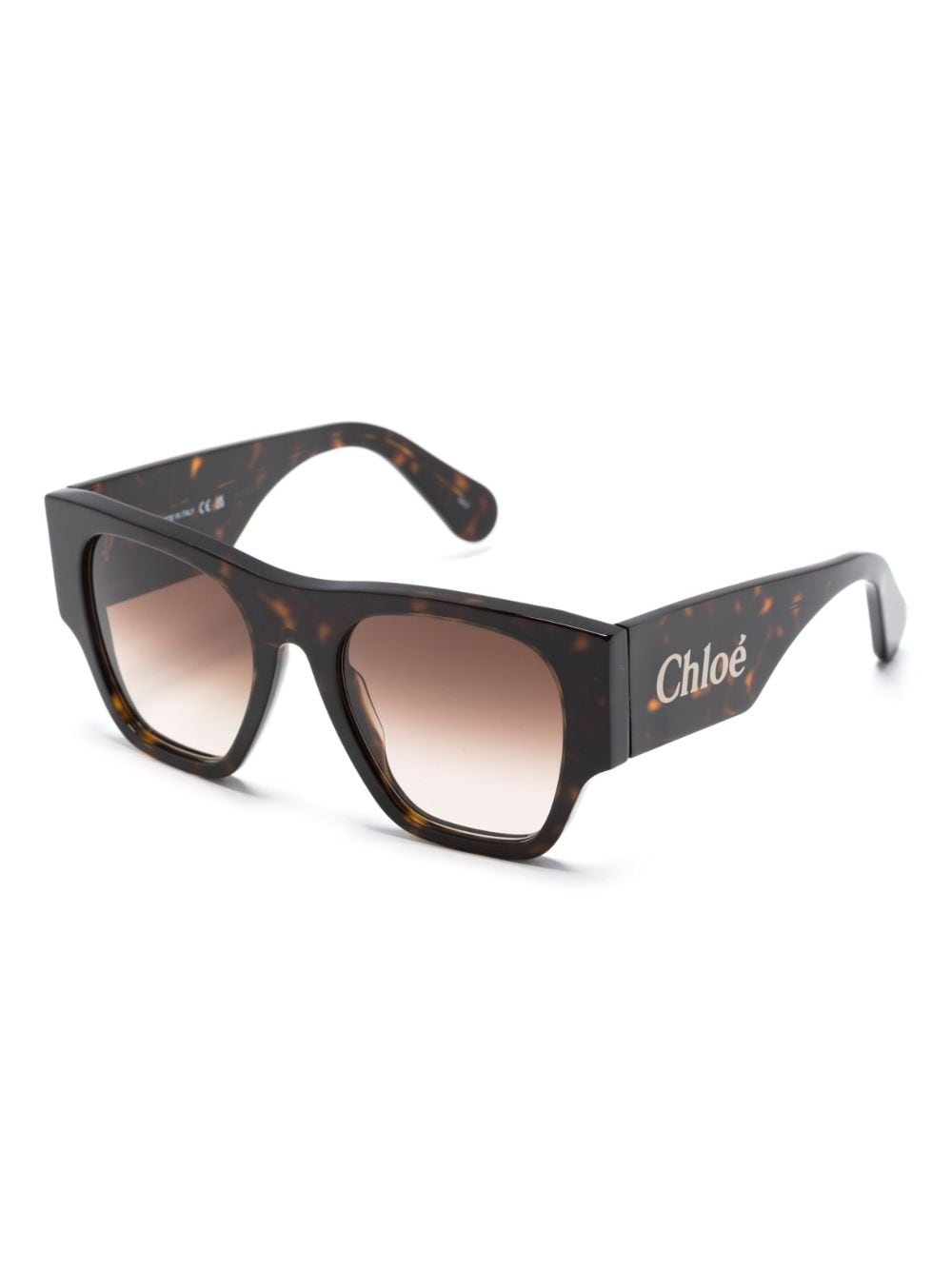 Chloé Eyewear logo-print oversized sunglasses - Bruin
