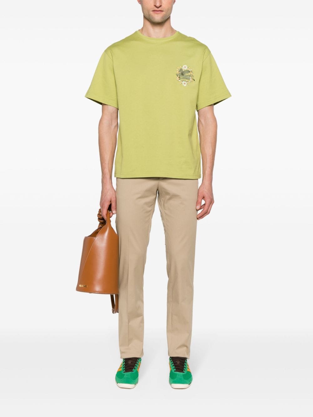 ETRO Pegaso-motif cotton T-shirt - Groen