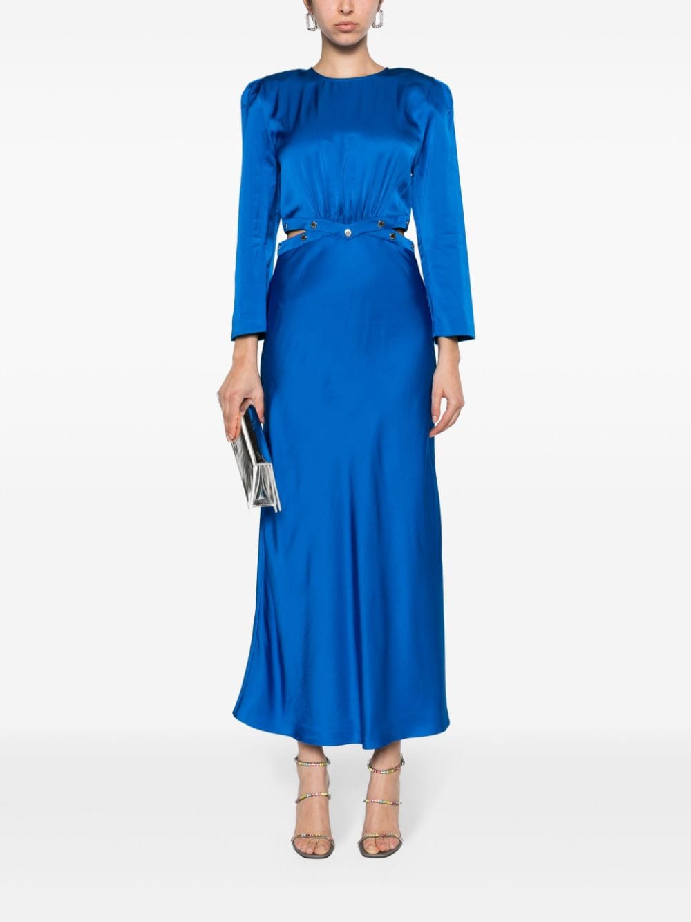 SANDRO Maxi-jurk met studs - Blauw