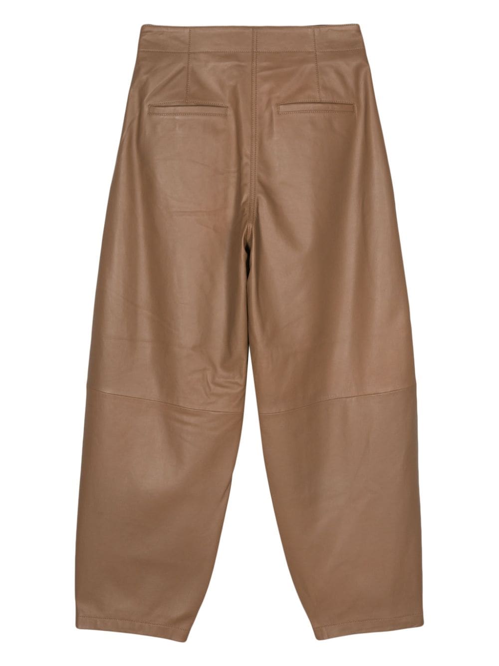 Yves Salomon leather tapered trousers - Bruin