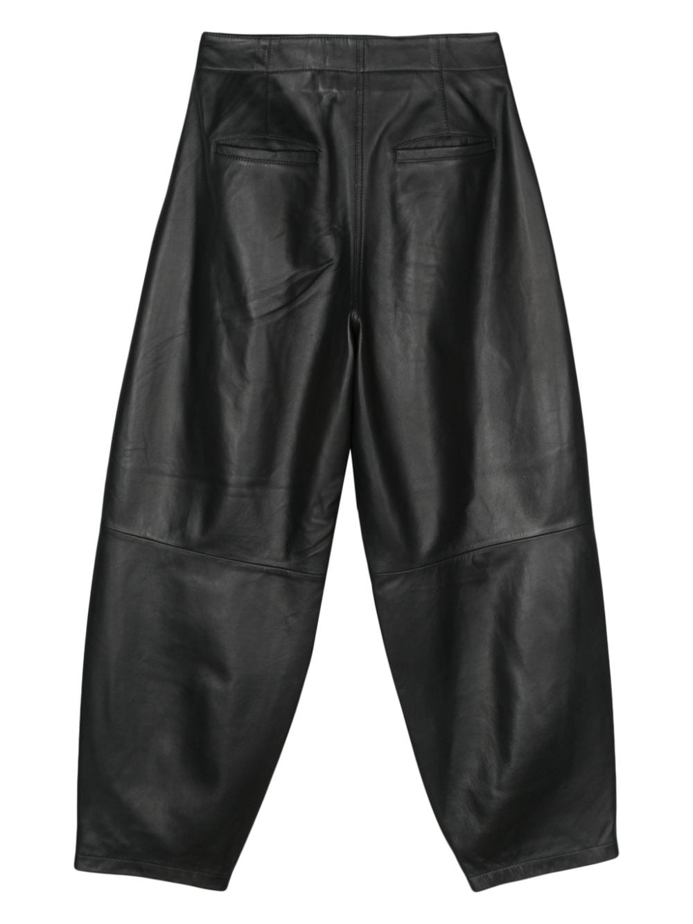 Yves Salomon leather tapered trousers - Zwart