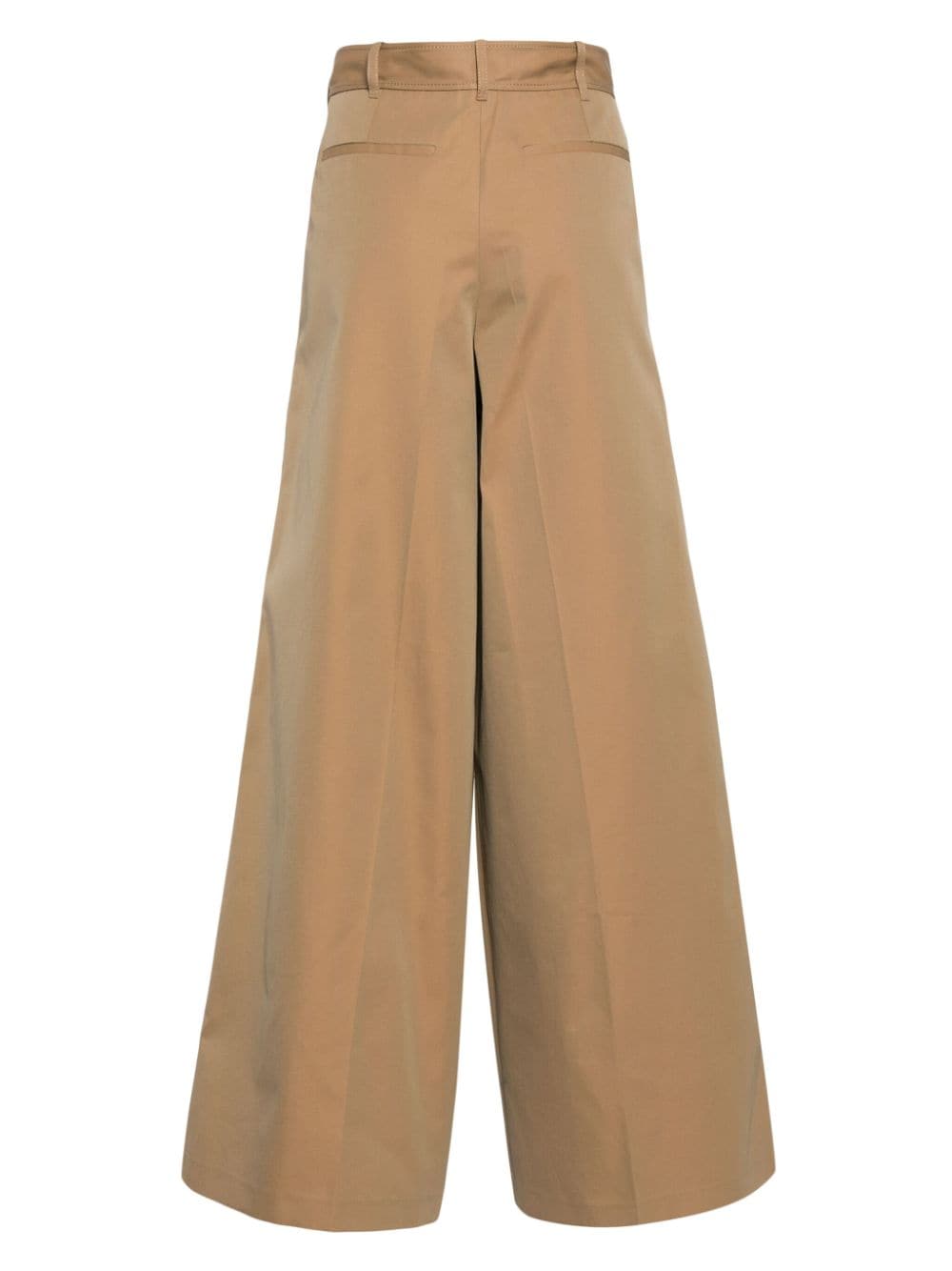 Erdem wide-leg cotton trousers - Bruin