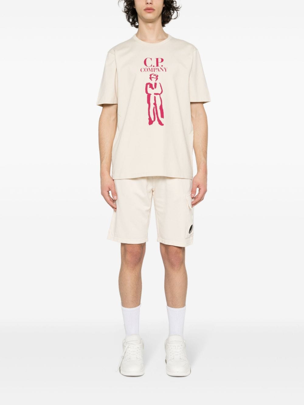 C.P. Company logo-print cotton T-shirt - Beige