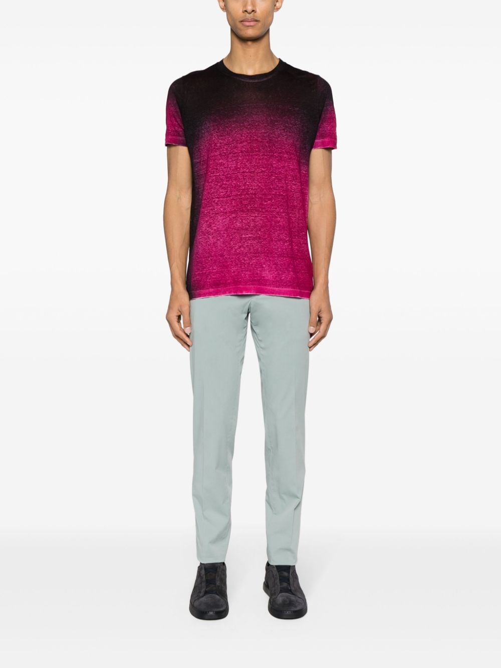 Avant Toi ombré-effect linen T-shirt - Roze