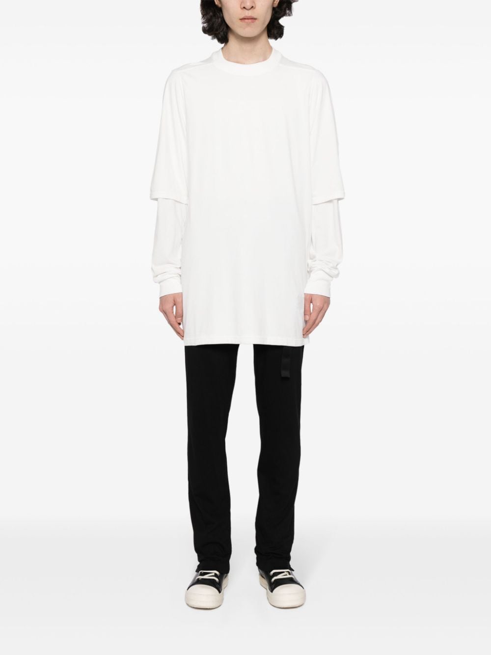 Rick Owens DRKSHDW layered cotton T-shirt - Wit