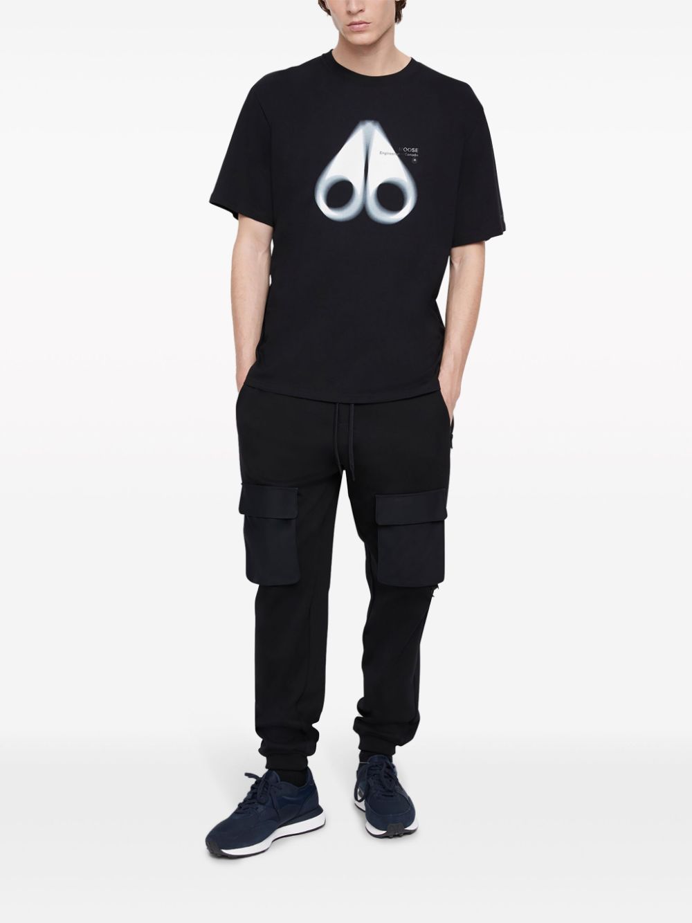 Moose Knuckles T-shirt met logoprint - Zwart