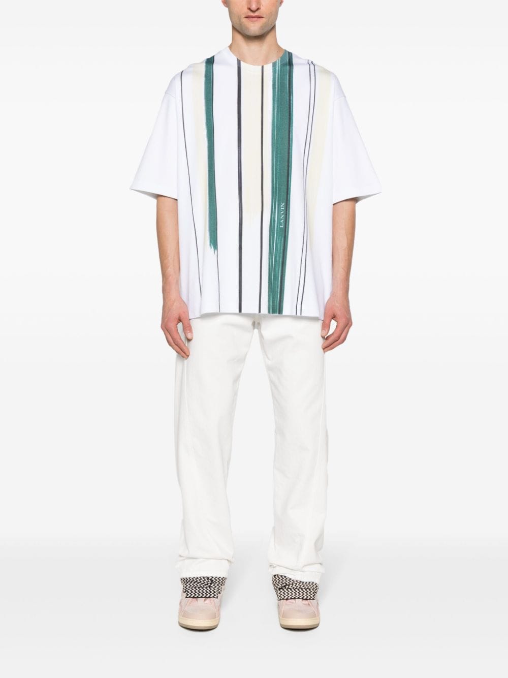 Lanvin striped cotton T-shirt - Wit