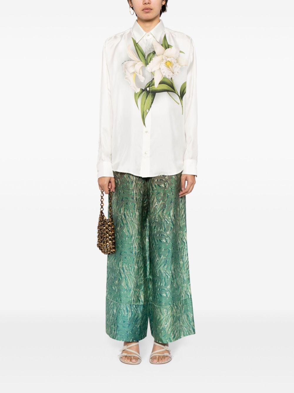 Pierre-Louis Mascia Overhemd met bloemenprint - Wit