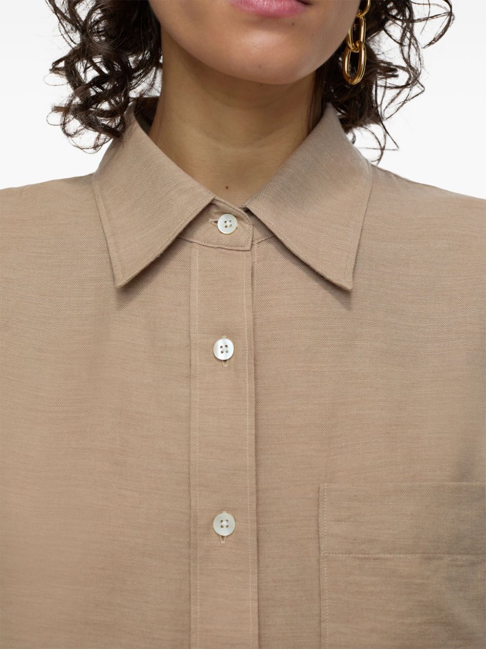 Closed cotton-cashmere blend shirt - Beige