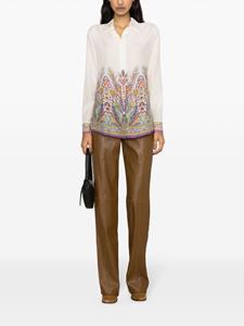 ETRO abstract-print satin-finish shirt - Wit