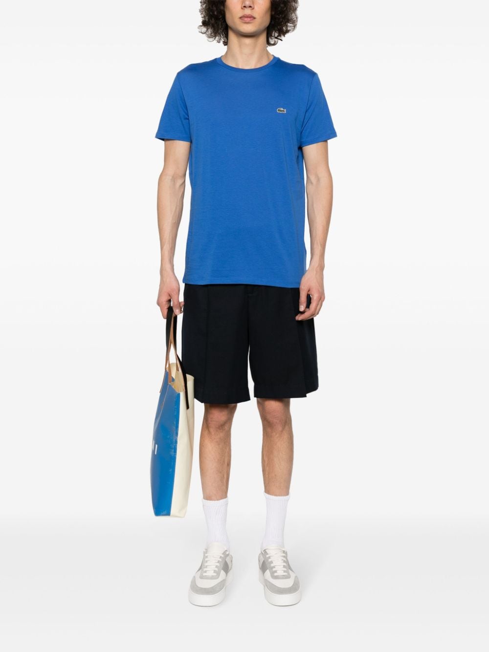 Lacoste T-shirt met logopatch - Blauw