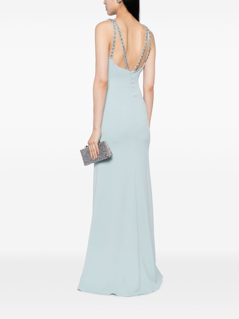 Jenny Packham Maxi-jurk verfraaid met kristallen - Blauw
