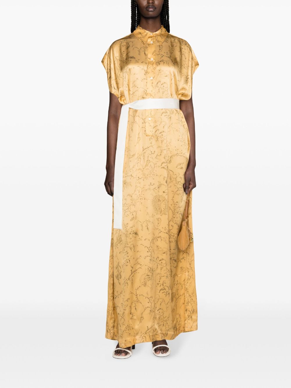 Fabiana Filippi Zijden maxi-jurk met print - Geel