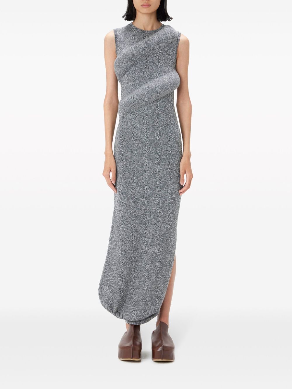JW Anderson padded knitted maxi dress - Grijs