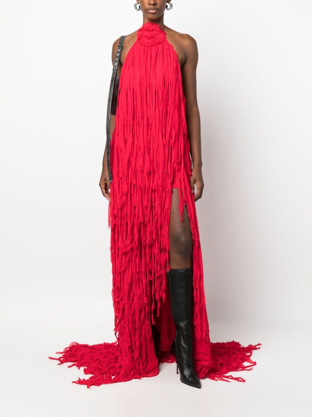 Blumarine Maxi-jurk met halternek - Rood
