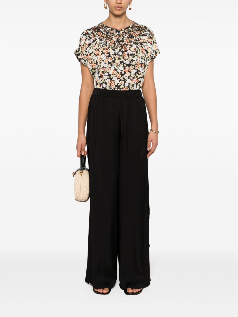 Nº21 floral-print blouse - Zwart