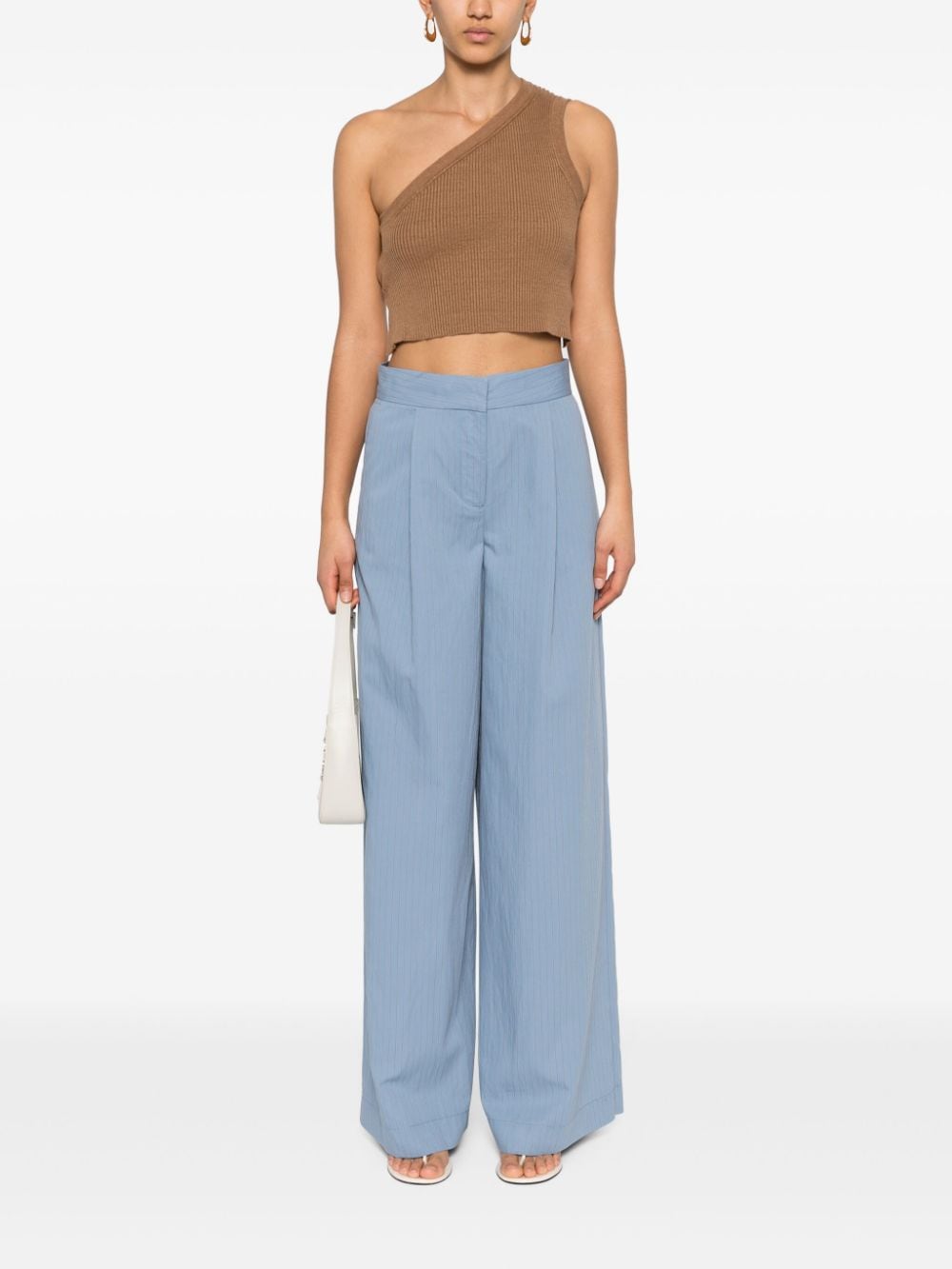 Federica Tosi pinstriped wide trousers - Blauw