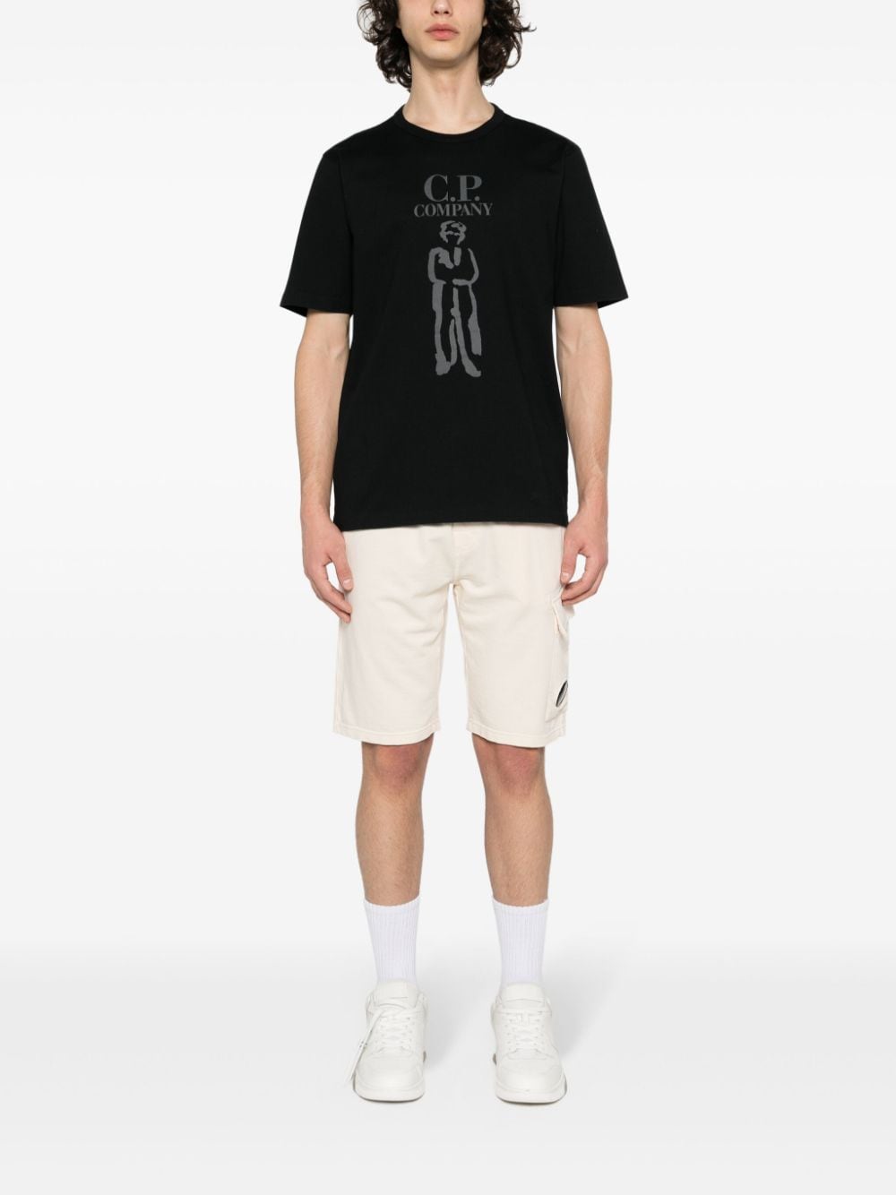 C.P. Company logo-print cotton T-shirt - Zwart