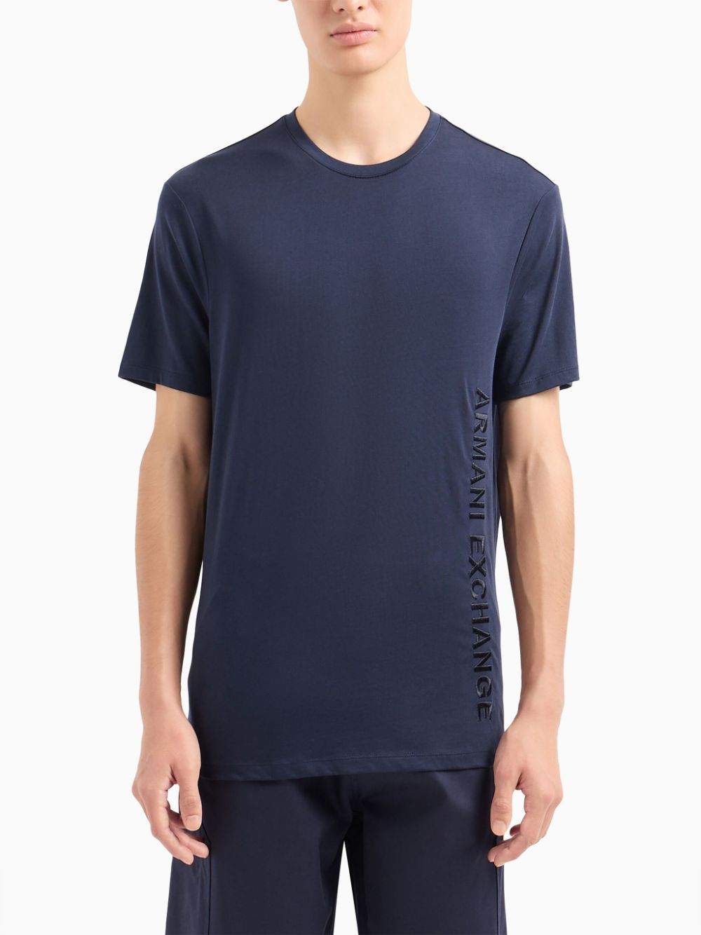 Armani Exchange T-shirt met geborduurd logo - Blauw
