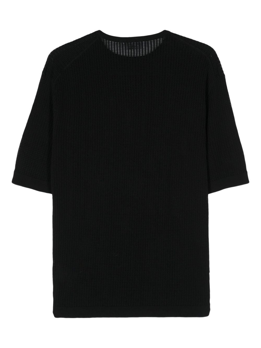 Lardini open-knit T-shirt - Zwart