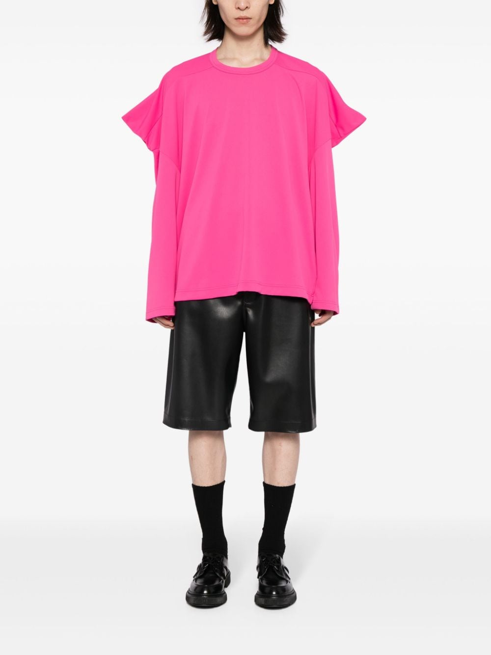 Comme des Garçons Homme Plus T-shirt met schoudervullingen - Roze
