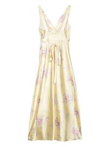 ASPESI Maxi-jurk met bloemenprint - Geel