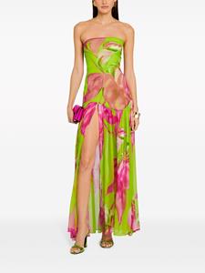 Retrofete Maxi-jurk met bloemenprint - Groen