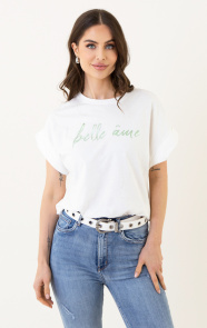 Jurkjes Print T-Shirt Belle Ame Mint Metallic